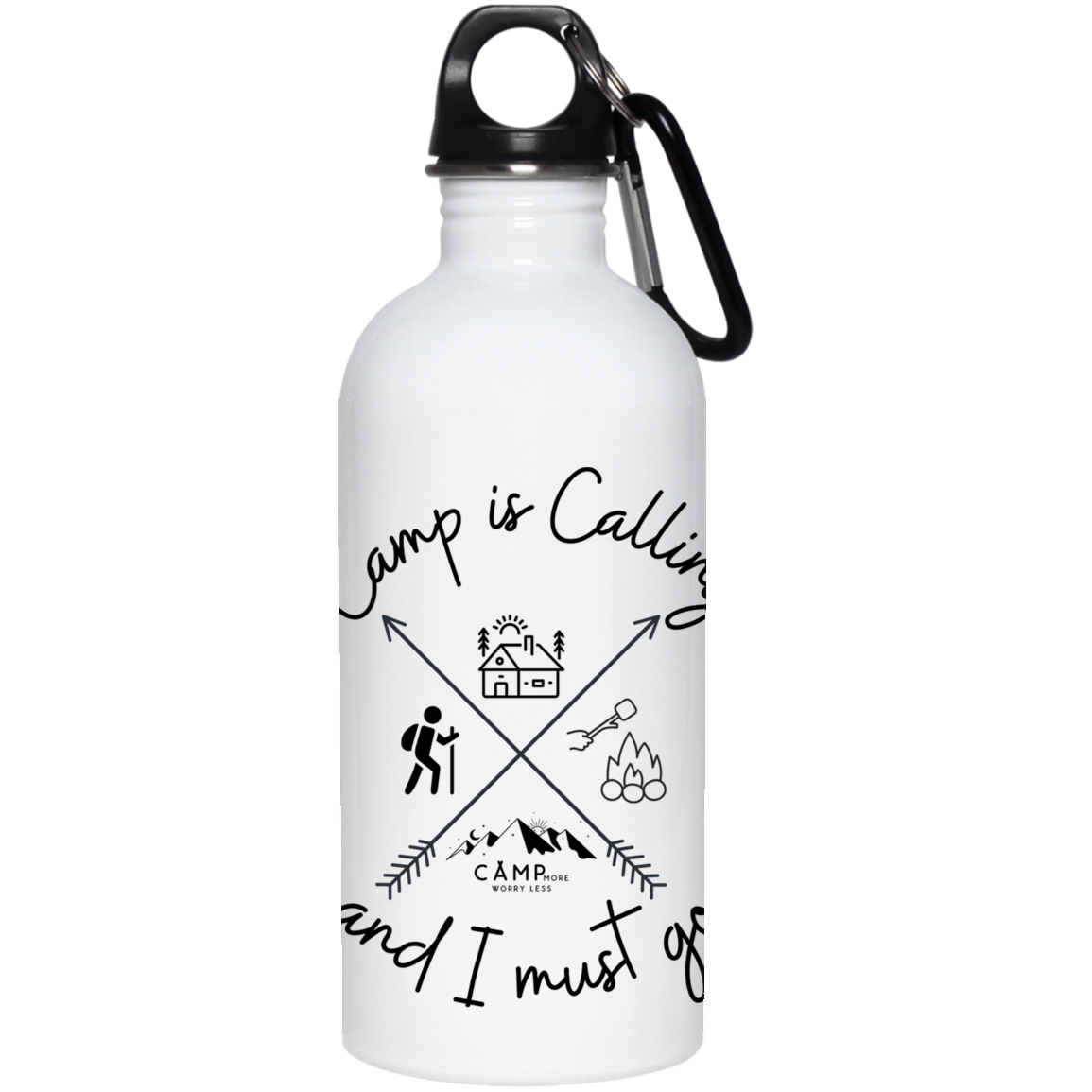 Stainless steel water bottle - Black - Ladies