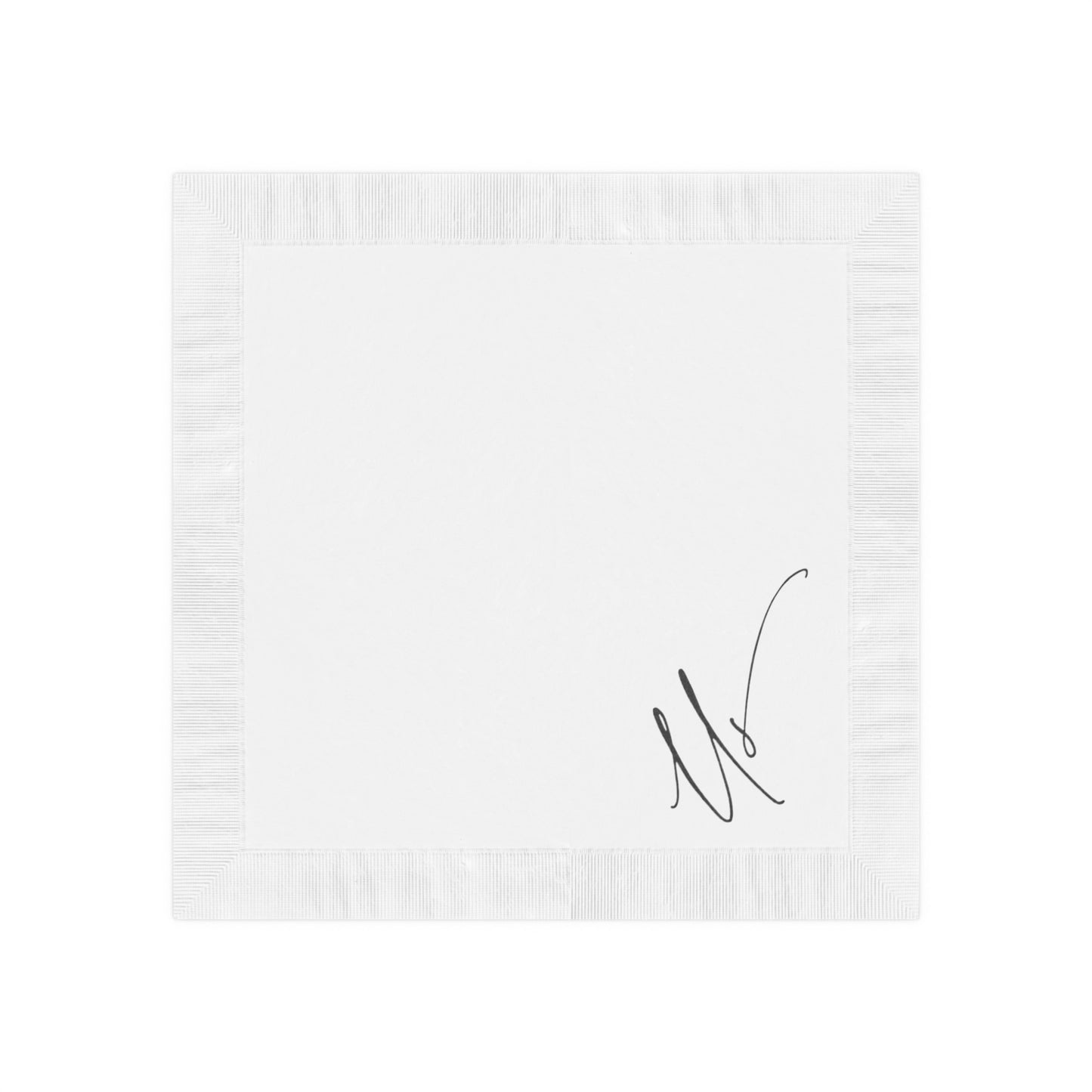 "Us" Diagonal White Coined Napkins