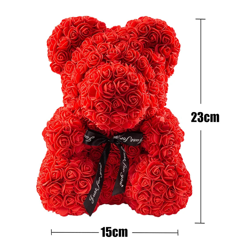 Rose Teddy Bear With Box Lights